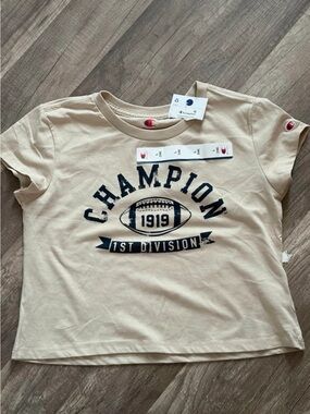 Champion Beige Graphic Crop Top – Youth Large (14)